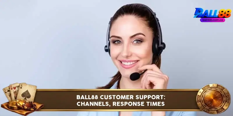 Ball88 live chat interface showing agent response time and language selection options