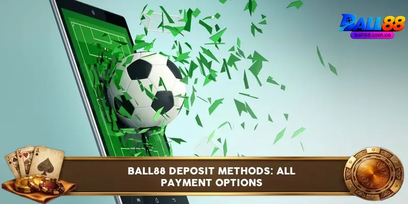 Ball88 cashier page with all deposit method icons and minimum amounts