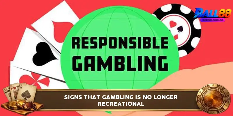 Infographic showing five warning signs of problem gambling behavior